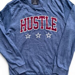 Cotton On  Blue Hustle Grunge Medium Crewneck Sweatshirt